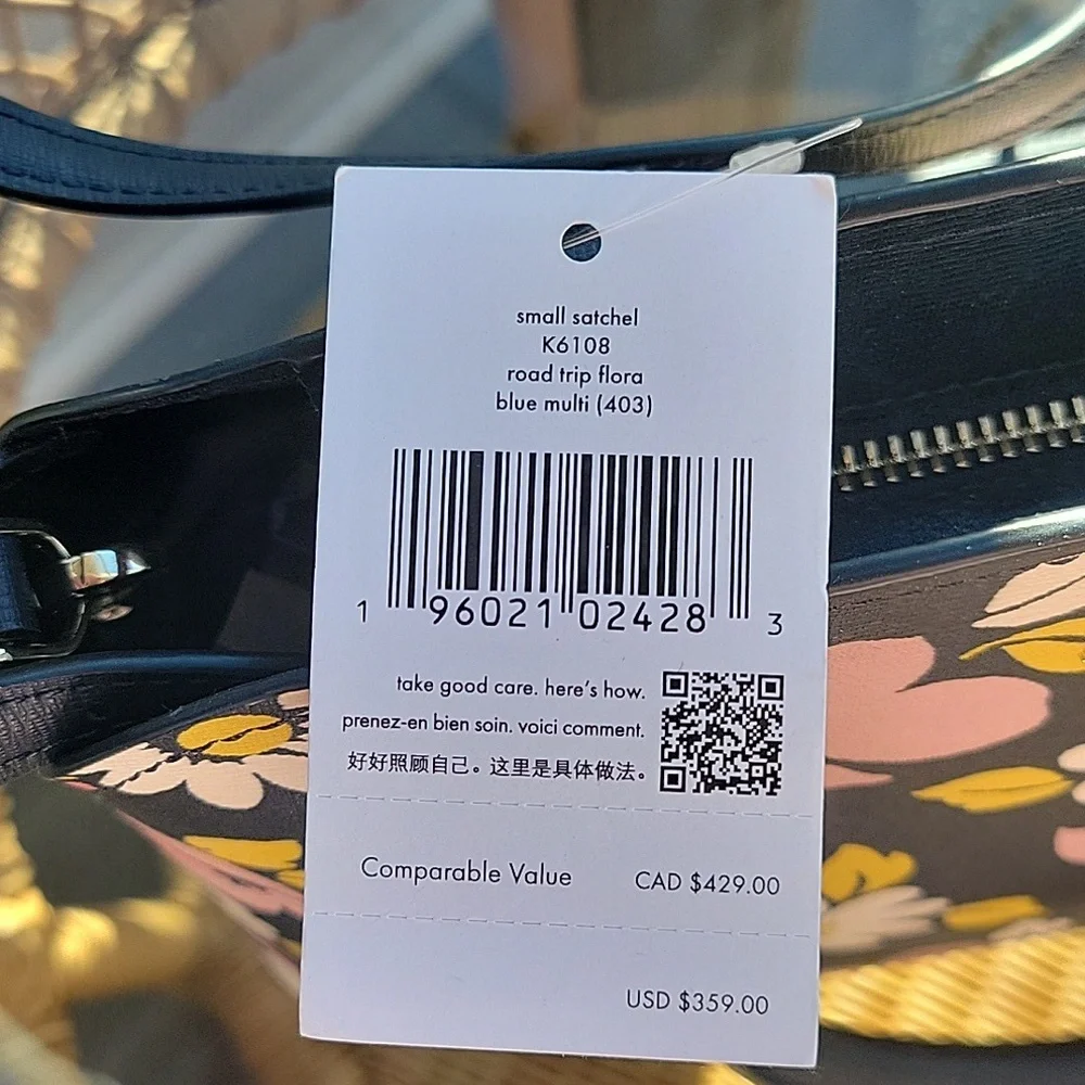Kate Spade road trip floral blue multi small satchel